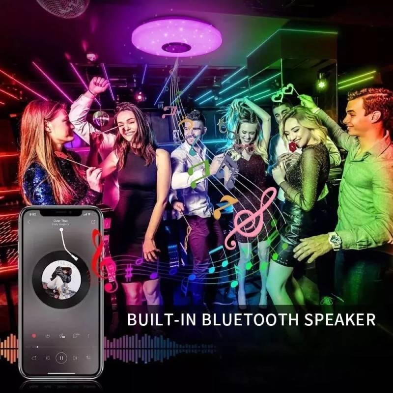 36w Led Music Ceiling Light Remote Control Bluetooth Speaker Rgb Rainbow Lamp