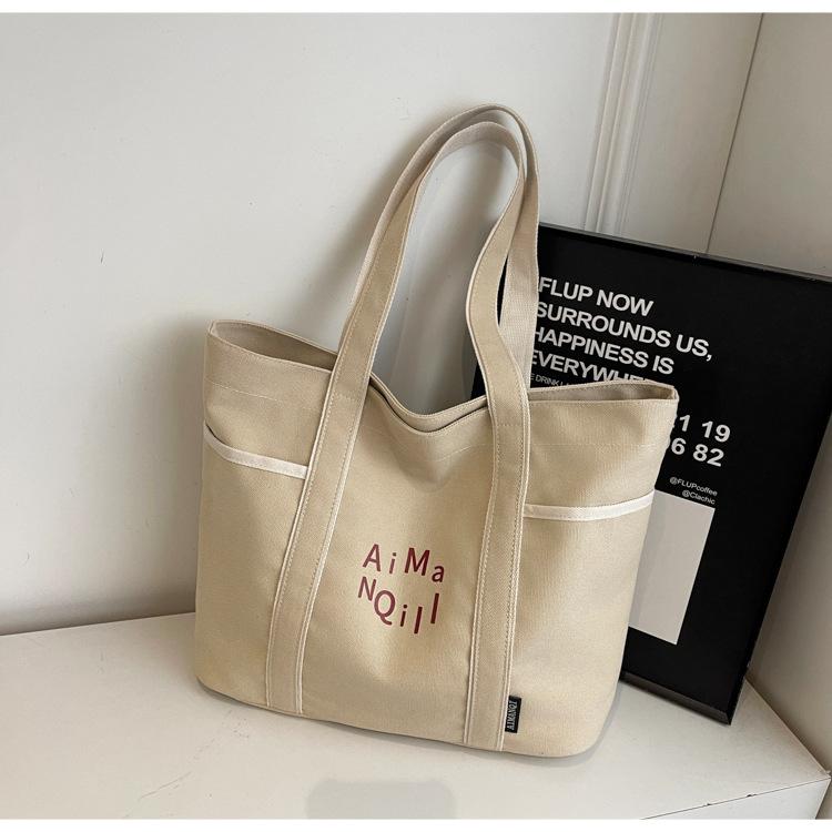 Повседневная холщовая сумка-тоут женская осенне-зимняя простая большая вместительная сумка для выхода легкая сумка-тоут сумка для поездок на работу