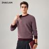 Zhaojun Men's 100% Cashmere Jacquard Round Neck Sweater
