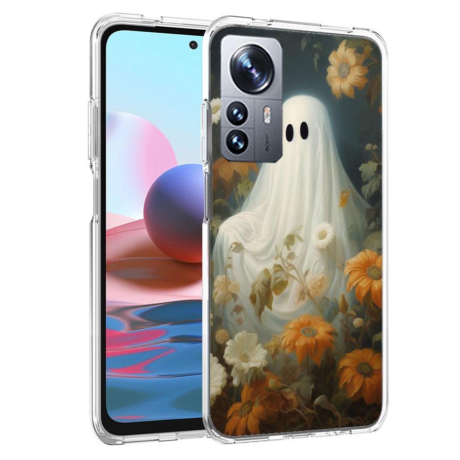 Милый Хэллоуинский Чехол-Призрак для Телефона For Redmi Note 15 Pro 5G 14 13 12 Pro Plus 11 11T 11E 11S 10 Pro 10S 9 9S Чехол Cell Clear с