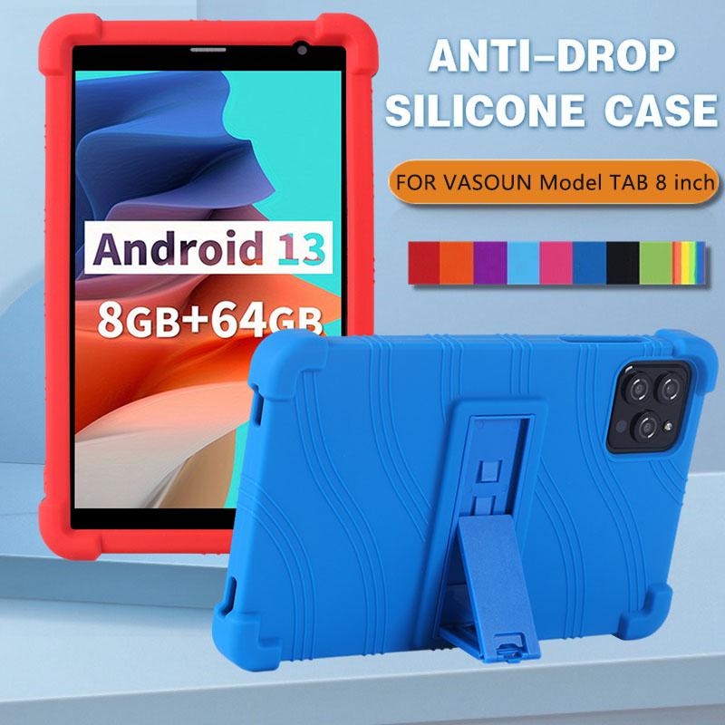 Для VASOUN Model TAB 8 дюймов Kickstand Coat противоударный чехол для планшета мягкий силиконовый чехол-подставка защитная оболочка