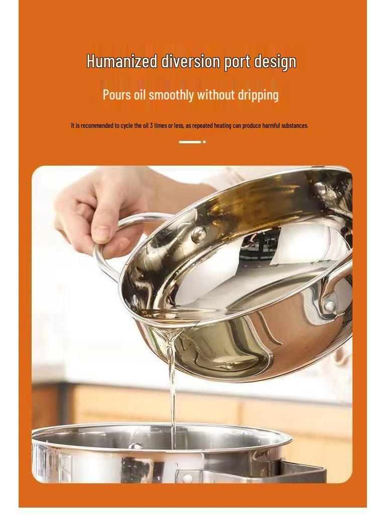 Фритюрница для темпуры из нержавеющей стали 304/201# с дисплеем температуры масла и крышкой-фильтром