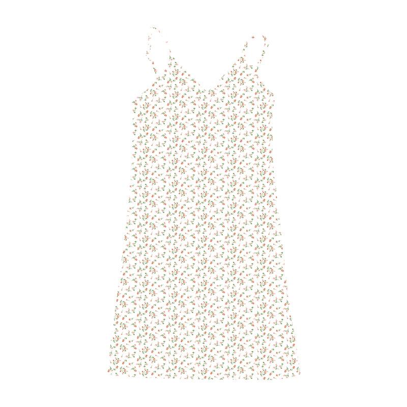 Женское летнее ретро-платье с цветочным принтом и V-образным вырезом на тонких бретельках 2025 года