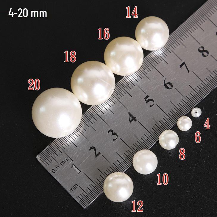 ABS Imitation Pearl Round Beads for DIY Handmade Bracelets & Necklaces Jewelry Accessories.