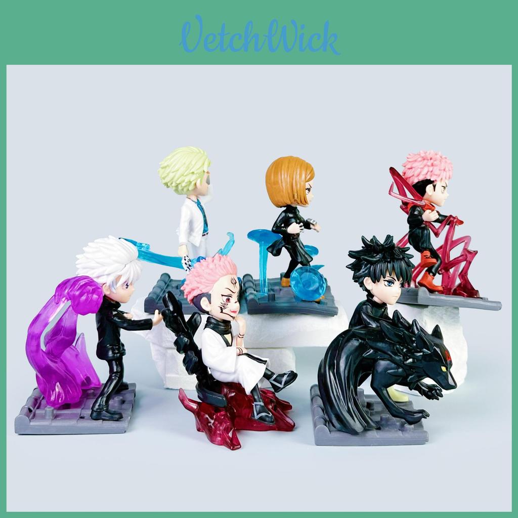 Коллекция ПВХ фигурок Jujutsu Kaisen с эффектами боевых сцен для коллекционеров и декора