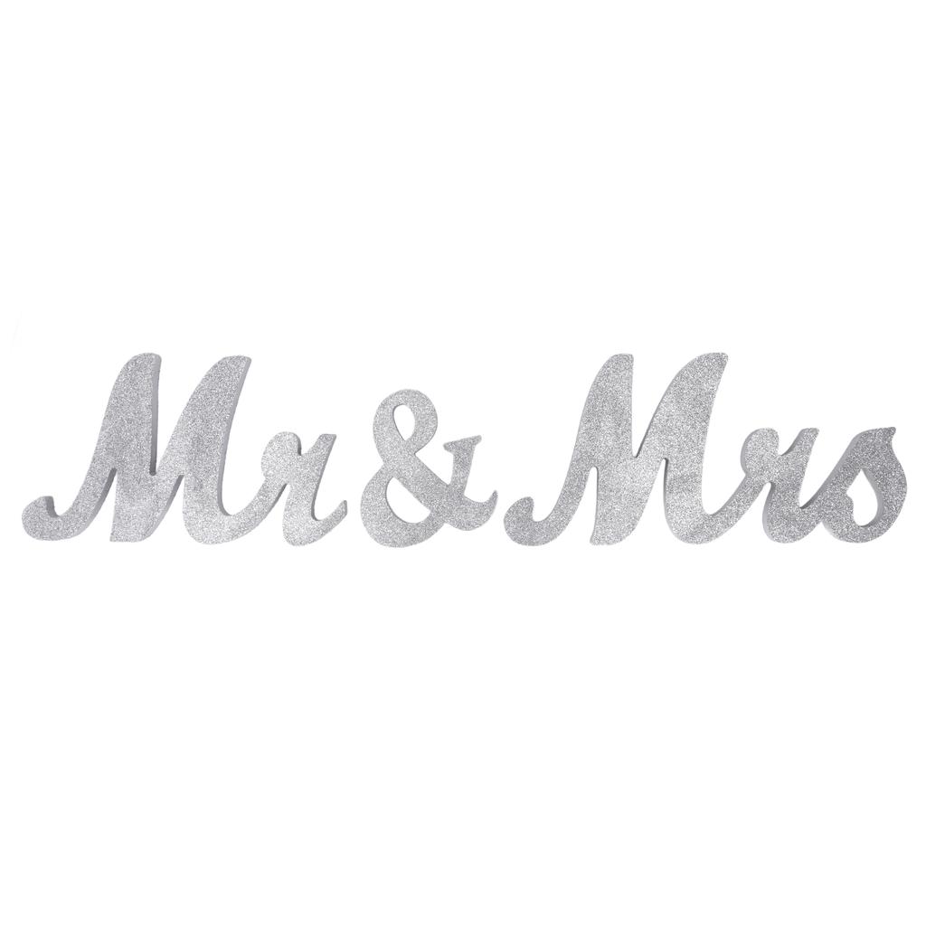 Таблички Мистер и Миссис Деревянные Серебряные Буквы MR MRS Украшения Свадьба Праздник Домашнее Украшение Фото Реквизит