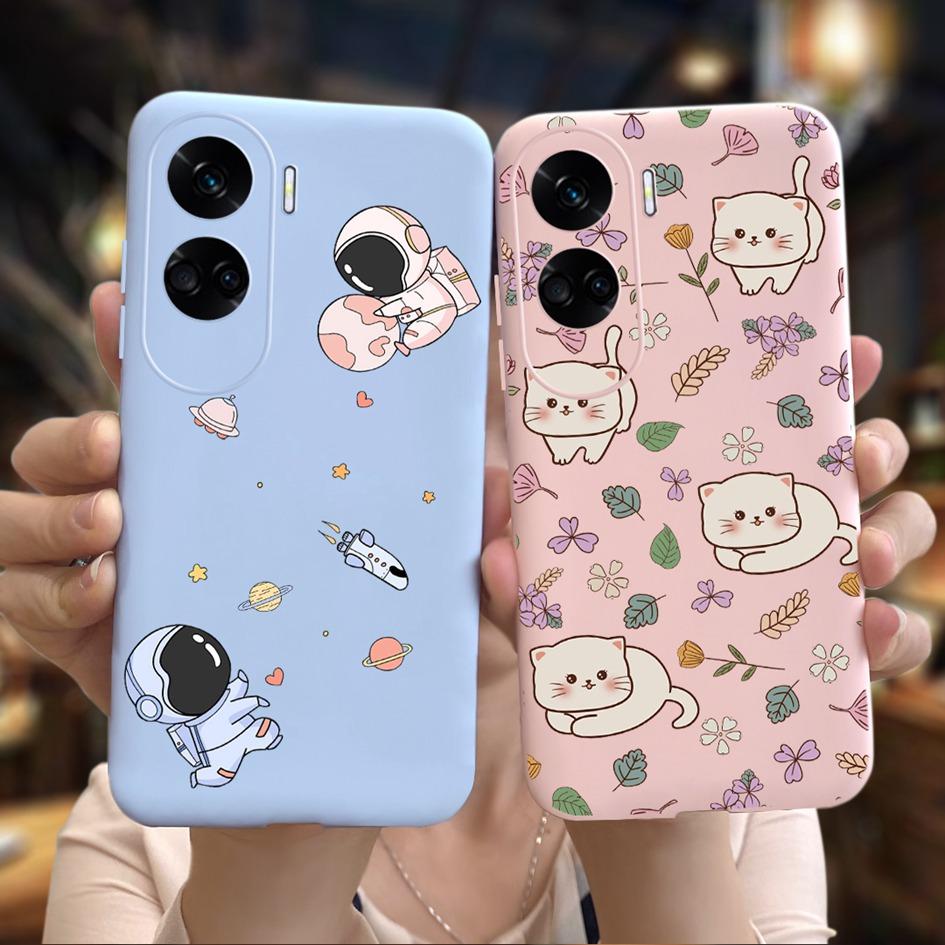 For Cover Honor 90 Lite Phone Case CRT-NX1 Fashion Butterfly Cartoon Slim TPU Soft Silicone Back Cover For Honor 90Lite 5G Funda
