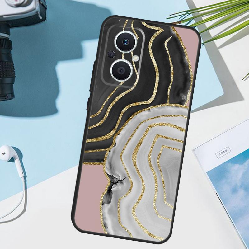 Роскошный чехол с золотой фольгой для OPPO Reno 13 F 10 11 12 14 Pro 11F 12F 14F 7 8 Lite Чехол для OPPO Find X9 X8 X5 X6 Pro