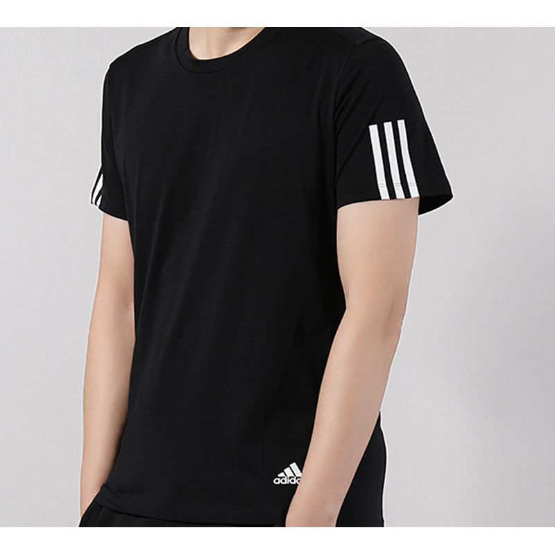 adidas Футболка Run It, мягкая, с круглым вырезом и коротким рукавом, мужские топы, черный цвет DZ2487