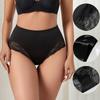 Women's Lace Stitching Seamless Panties High Waist Large Size Briefs Hip Lifting Underwear M-2XL