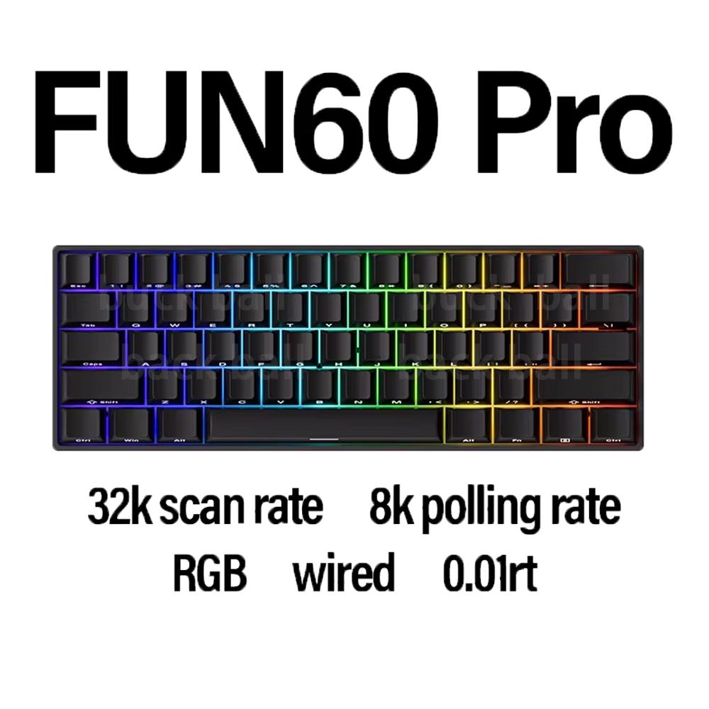 Monsgeek Fun60 Магнитная клавиатура с переключателем Tri Mode Беспроводная механическая клавиатура Custom 8KHz RT0.01 Магнитная клавиатура Аксессуар для ПК