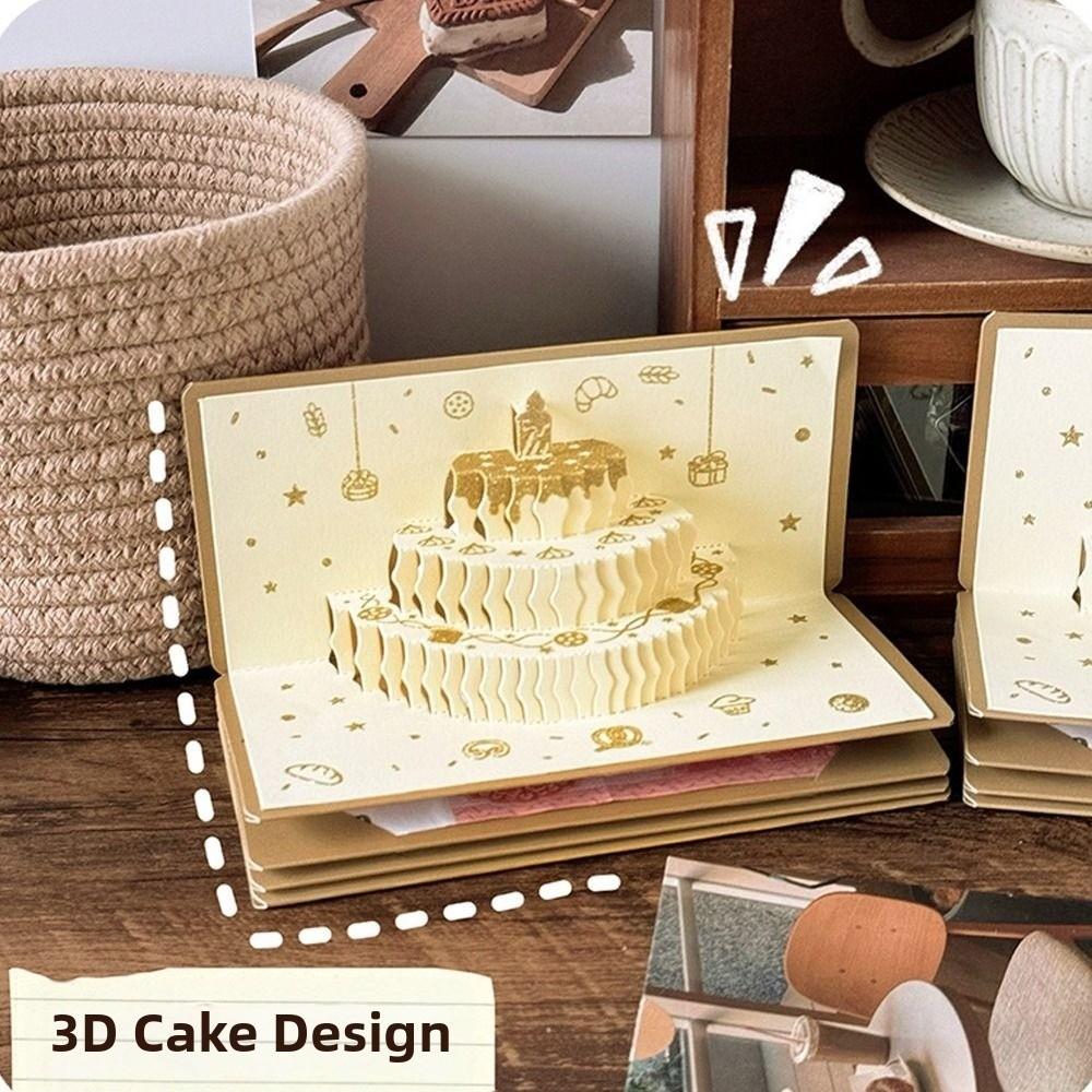 3D День Рождения Красный Конверт Поздравительная Открытка Складной День Рождения Красный Конверт Музыкальная Световая Поздравительная Открытка Несколько Отделений для Карт