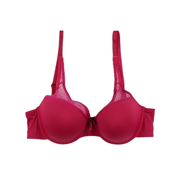 Stylish and Sexy Red Underwear Breathable Adjustment Bra Closed Breasts Big Breasts Small Gathering Bra