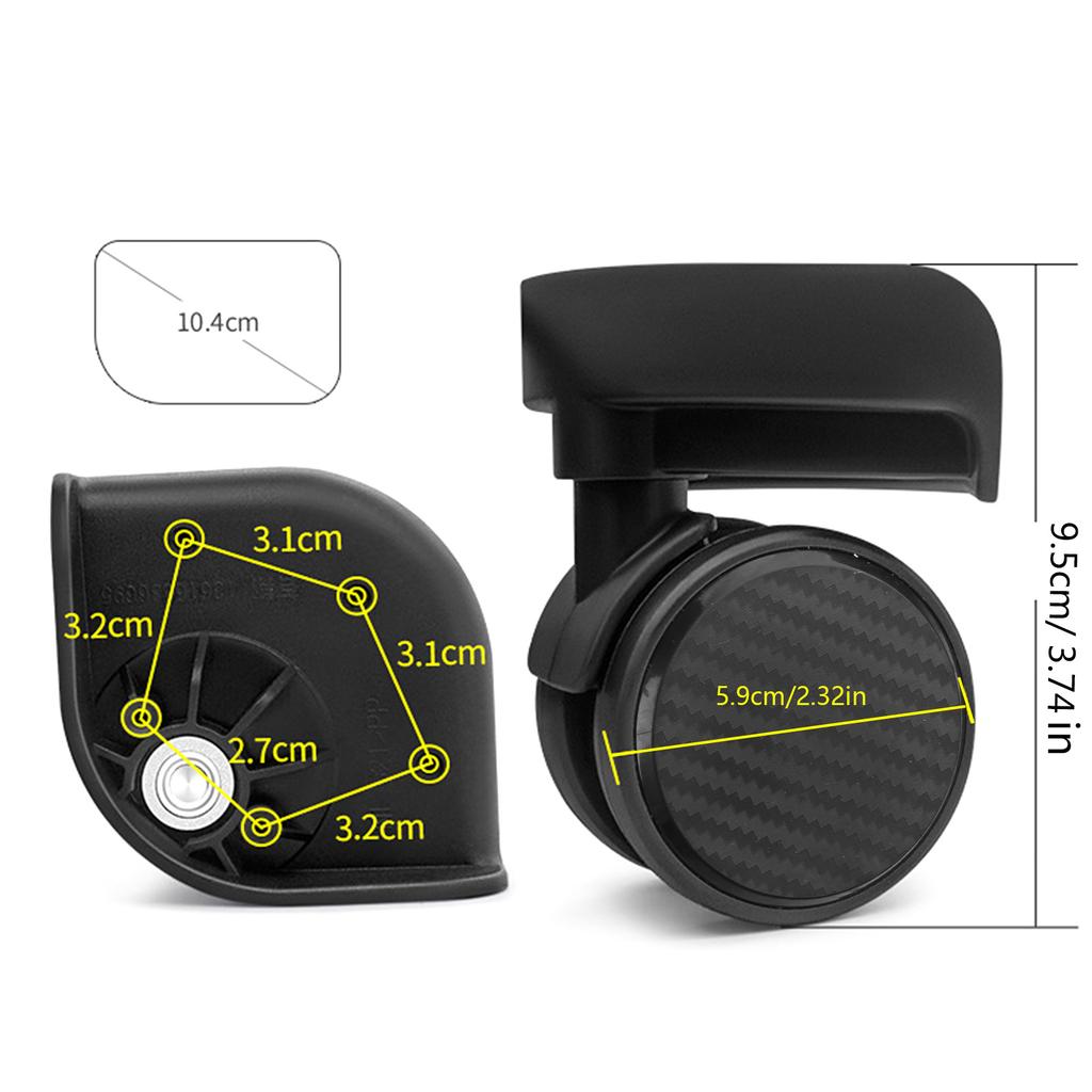 2 шт. сменные роликовые колеса для тележки, сверхпрочные роликовые колеса для багажной коробки, чемодана, поворотные на 360 градусов, бесшумные колеса