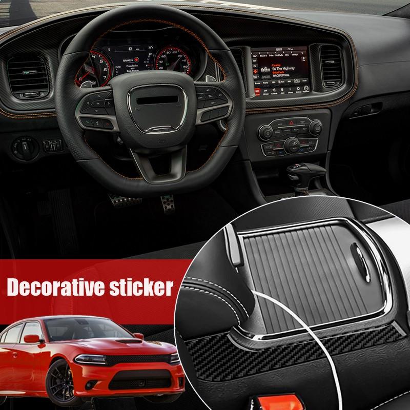 For Dodge Charger 15-20 REAL Carbon Fiber Center Console Cup Holder Side Trim 2x