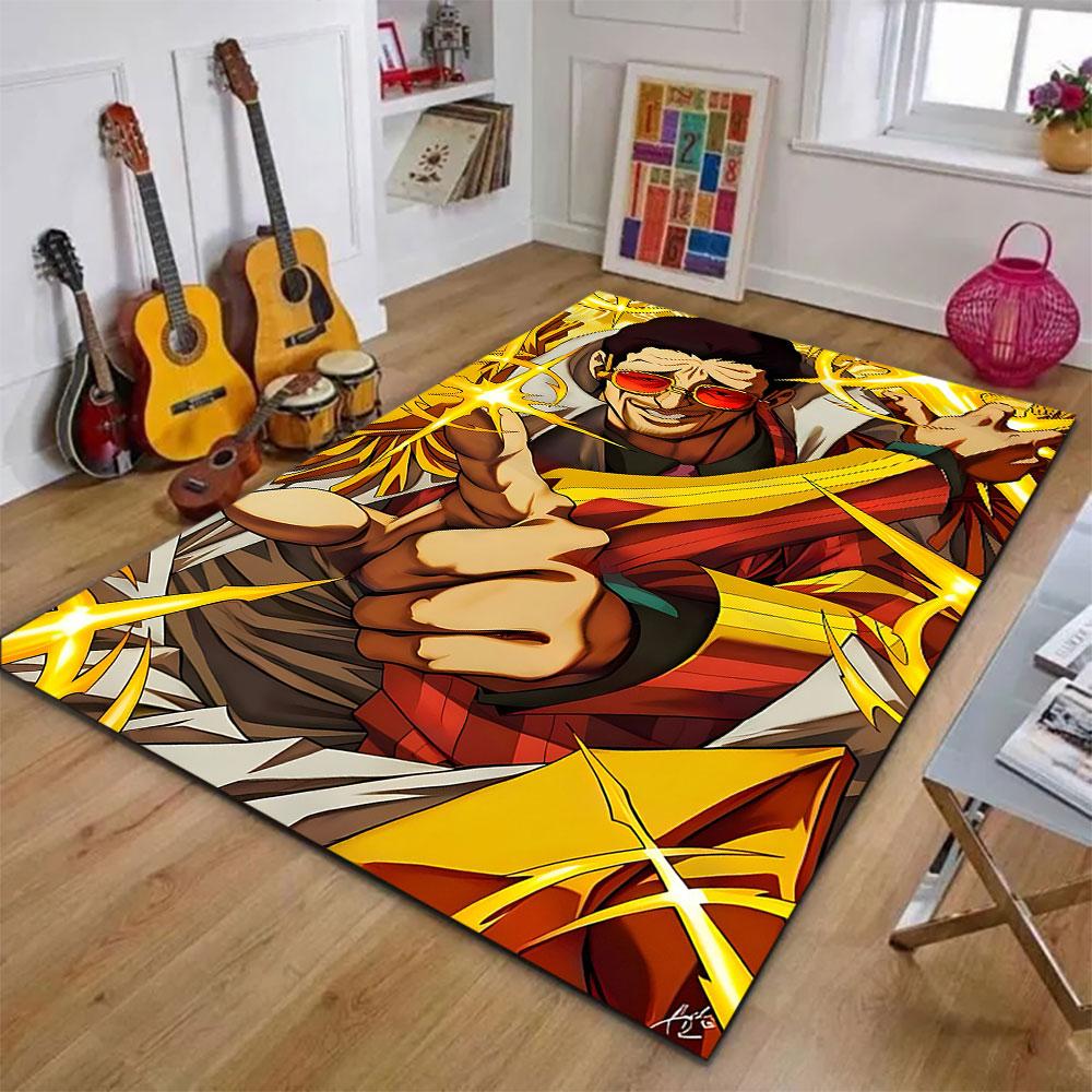Golden Light Anime Character Design Patterned carpet, suitable as a non slip play mat for the living room and bedroom sofa