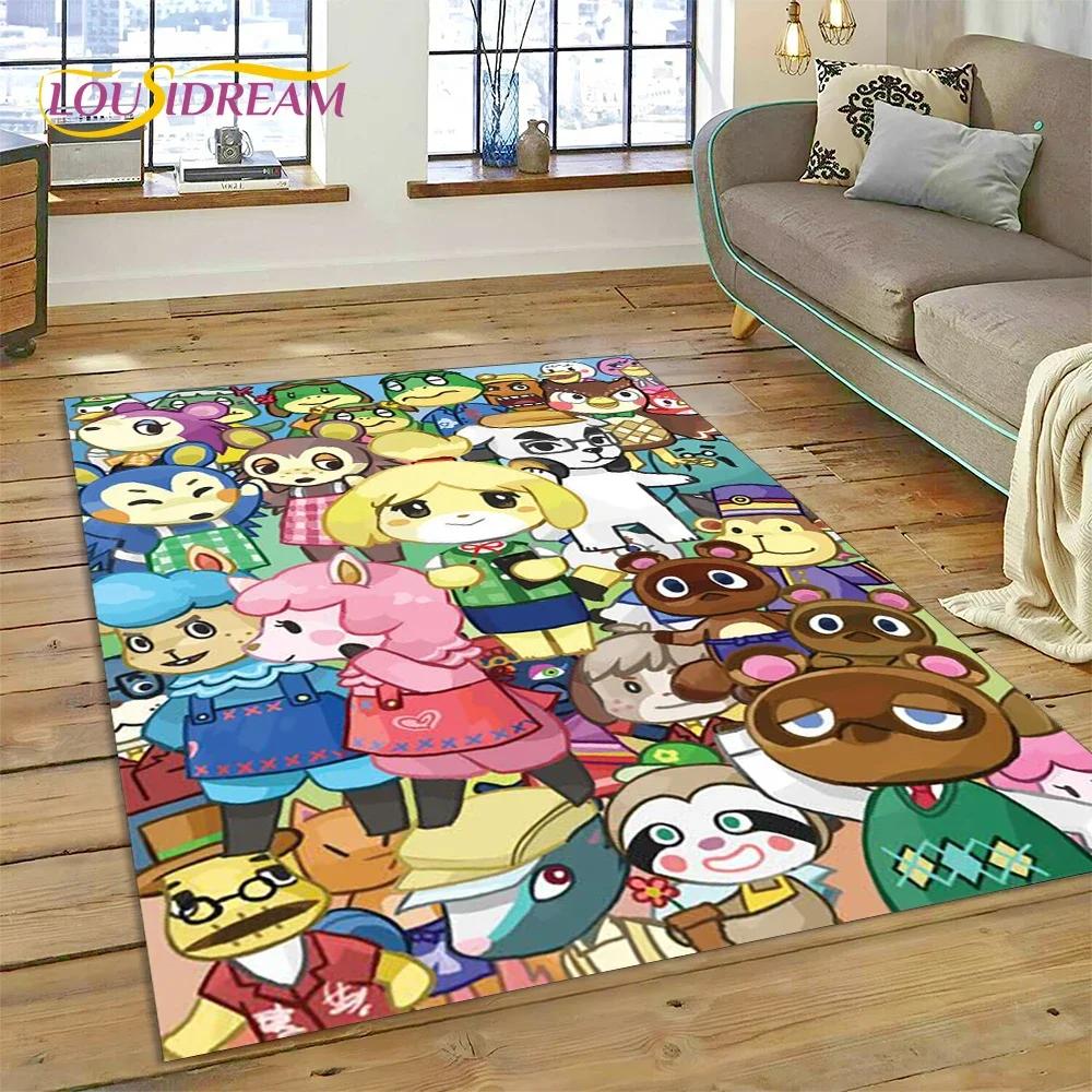 Cute Animal Crossing New Horizons Cartoon Carpet Rug for Bedroom Living Room Home Sofa Decoration,Kid Game Large Decor Floor Mat