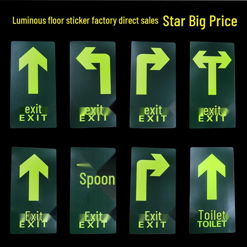 Luminous Self-Adhesive Floor Sticker for Fire Exit and Evacuation Pathway