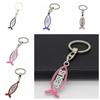 Fish Shaped Car Bag Metal Creative Cartoon Car Keychain Jewelry Pendant Religious Cartoon Multipurpose Christian Car Keychain