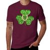 Faux Green Glitter Shamrock With A Horseshoe T-Shirt Aesthetic clothing cute tops black t-shirts for men