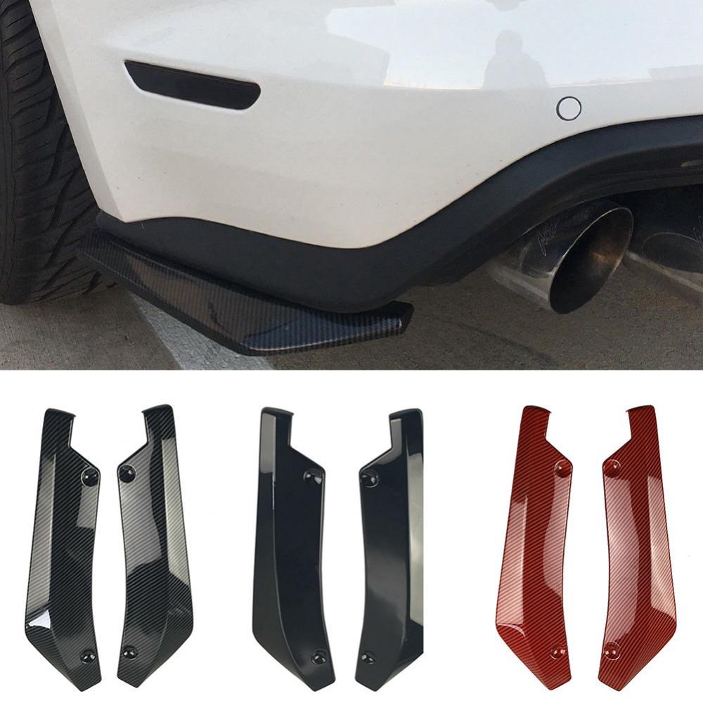 Universal Car Front Rear Bumper Strip Lip Spoiler Diffuser Splitter Scratch Protector Carbon Fiber Winglets Side Skirt Extension