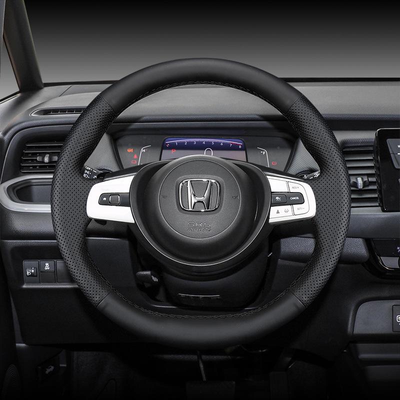 Натуральная кожаная ручная прошивка чехла рулевого колеса для моделей Honda Civic, Accord, CRV, HR-V, Fit и Guandao