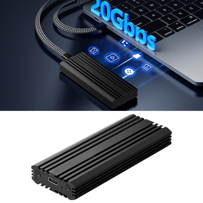 Алюминиевый корпус M.2 NVMe USB3.2 Скорость передачи 20 Гбит/с Отвод тепла Простая установка для 2230 2242 2260 2280
