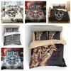 3D Skull Print Bedding Single Double Bed Full Size Retro Skull Head Pattern Pillowcase and Quilt Cover Comfortable Home Decoration