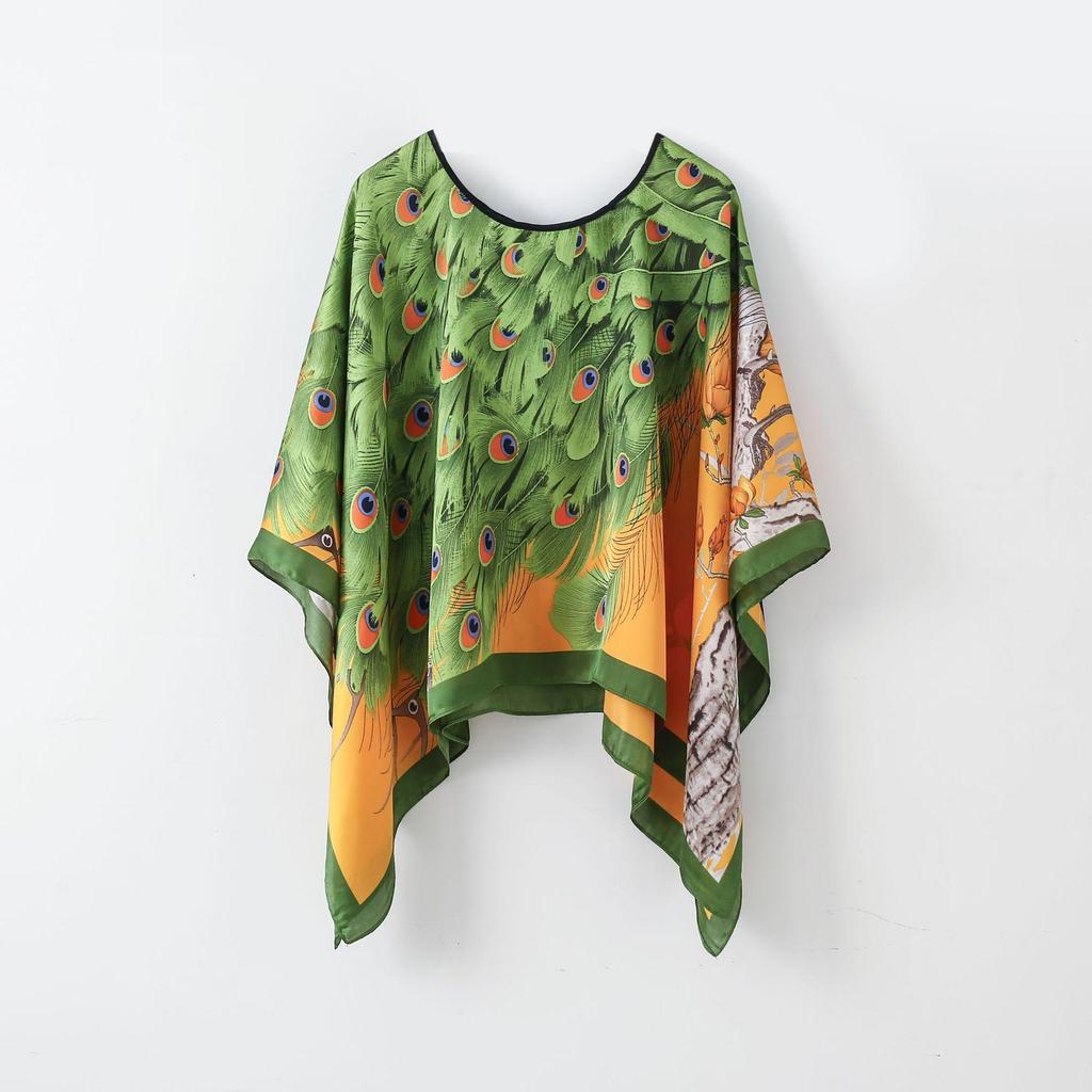 Женский весенне-летний шелковый шарф и солнцезащитная шаль-кардиган