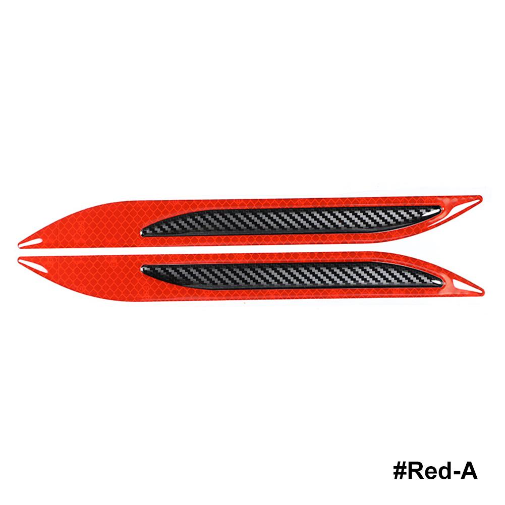 2 шт., светоотражающие полосы для автомобиля, защита для бампера, защитная наклейка из углеродного волокна, предупреждающая наклейка для автомобиля, лента против царапин, украшение автомобиля