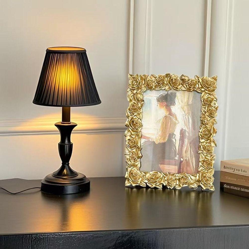 Rectangular Retro Gold Photo Frame 5/6/7 Inch Photo Props Frame Ornaments Gift