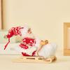 Santa Claus Skiing Figure Doll Festive Statue Xmas Ornaments for Desk