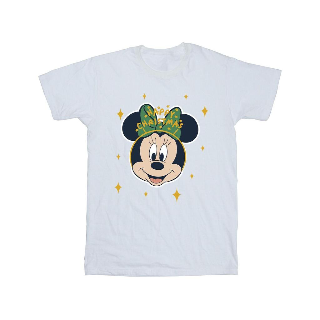 Disney Girls Minnie Mouse Happy Christmas Cotton T-Shirt