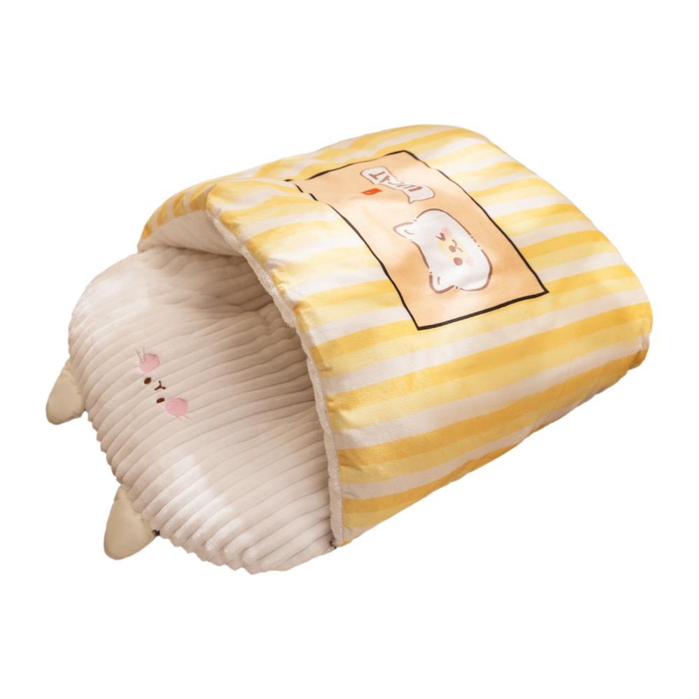 Cat Cushion Cartoon 3D Cat Sleeping Bag Semi-enclosed Comfortable Plush Cat Bed Soft Warm Cat Mattresses Autumn