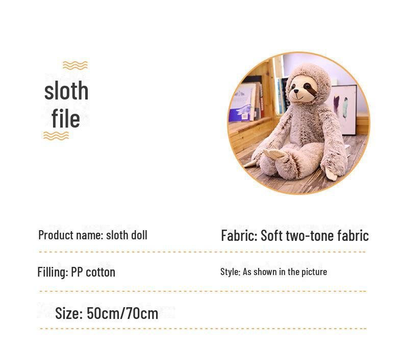 Милая и забавная плюшевая игрушка ленивец