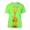 Fashion Funny Cartoon Animal Giraffe Graphic T Shirts For Men Summer Trend Casual Cute Harajuku Printed Round Neck Short Sleeve