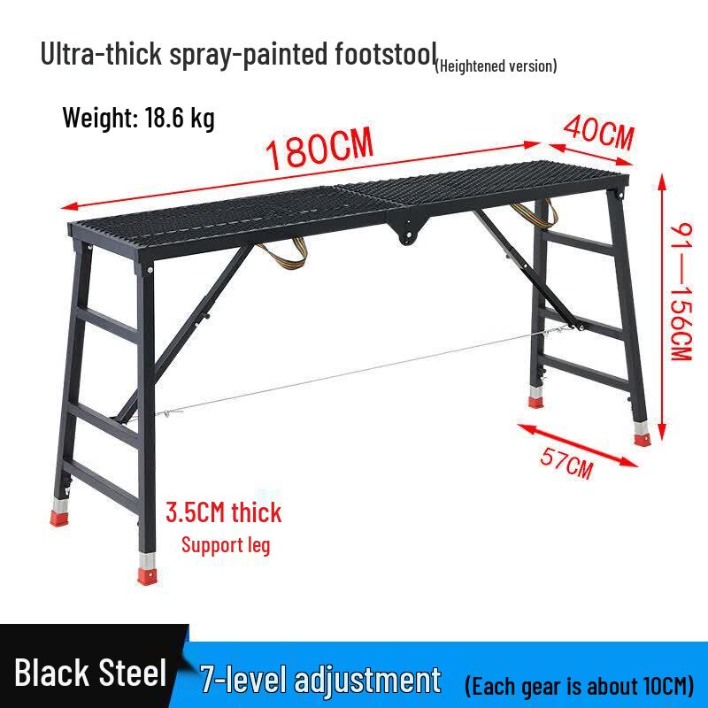 JINGGENG Upgraded Folding Adjustable Scaffold Stool