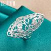 925 Sterling Silver Hollow Carved Ring Fashion Wedding Jewelry