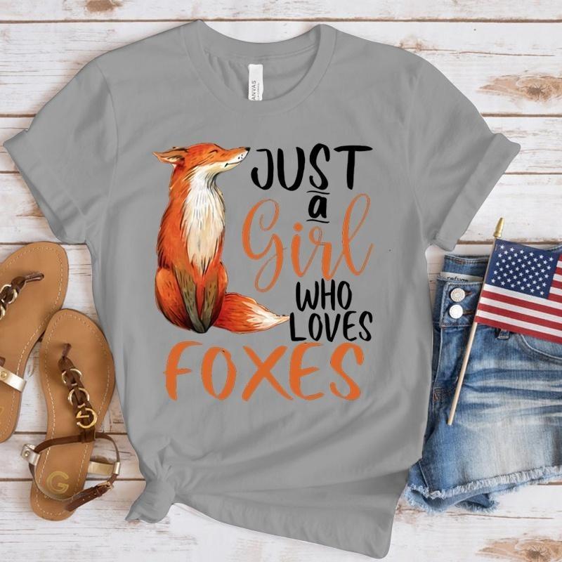 Foxes Printed Kids Adult T-shirt Summer Women's and Men's Casual Outdoor Girl and Boy Short Sleeve Tees Top Loose Pullover