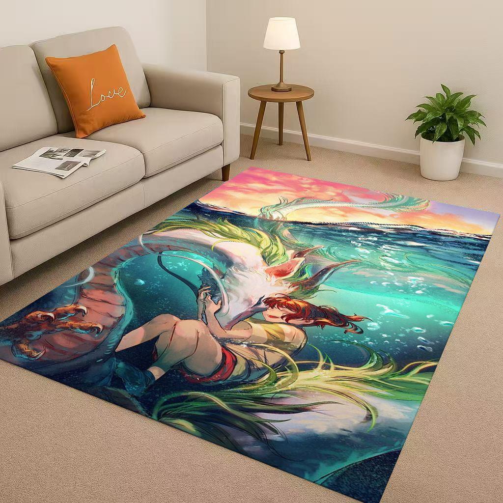 Классический мультфильм Унесенные призраками Лицо без лица Коврик для гостиной Нескользящий Мягкий ковер для спальни Детской комнаты Дивана,Домашний декор Придверный коврик