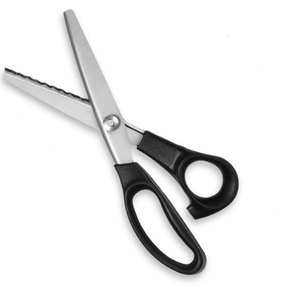 Ножницы для зигзага по ткани Ножницы для рукоделия Ножницы для зигзага по коже Инструмент для обивки Профессиональные швейные ножницы черного цвета