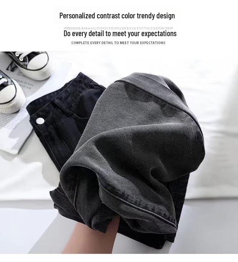 Грушевидные джинсы прямого кроя из тенселя с градиентом: Женские летние брюки Ice Silk с высокой талией, широкими штанинами, больших размеров