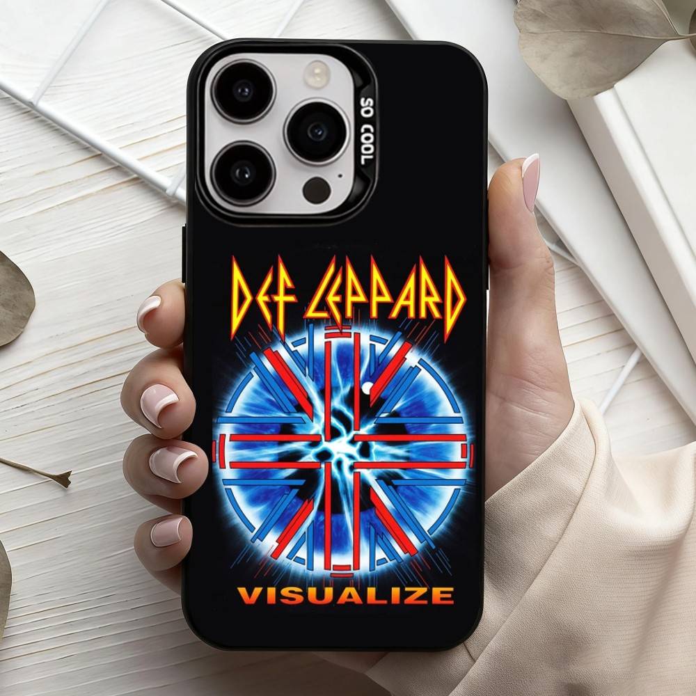 Hot R-Rock band D-Def L-Leppard Phone Case For iPhone17,16,15,14,13,12,11 Plus,Pro Max Black Candy silver phone case