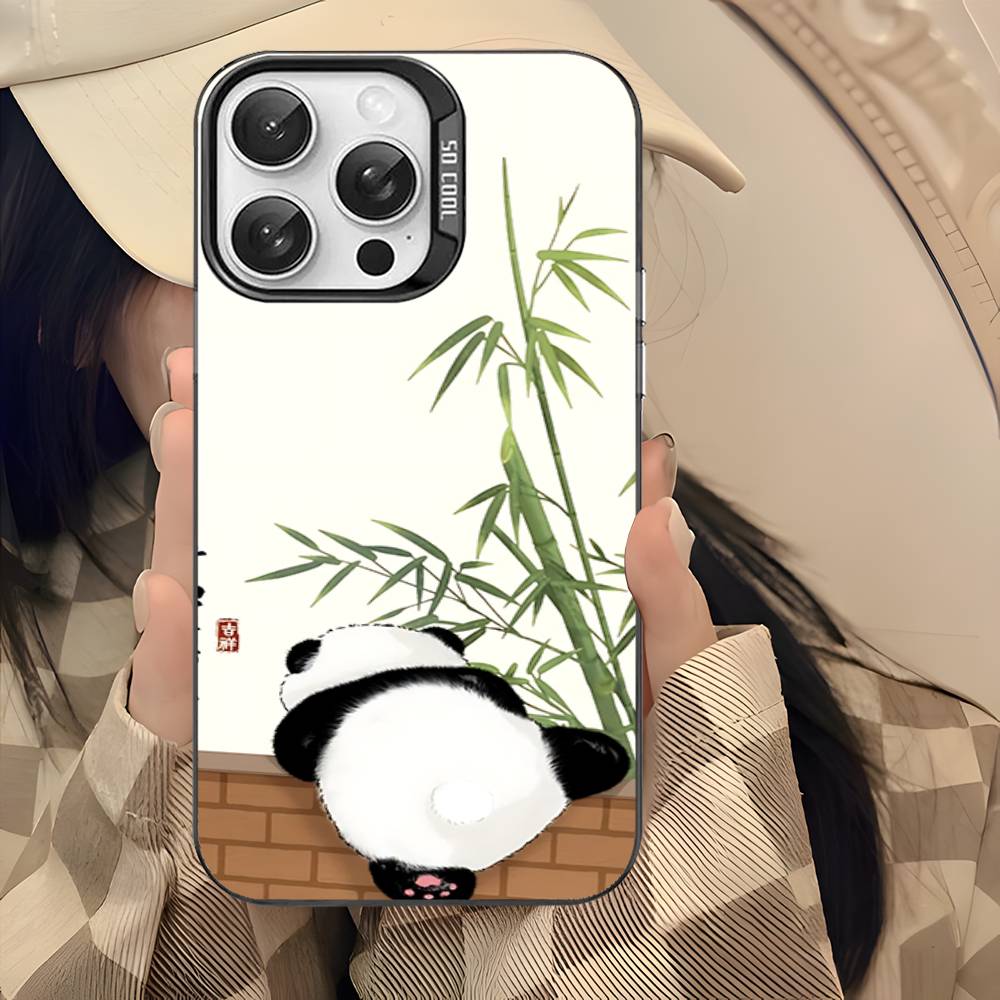 Мультяшный Милый Панда Цветной Чехол Для Телефона Для IPhone 17 16 15 14 13 12 11 Pro Max Plus Pro Корпус