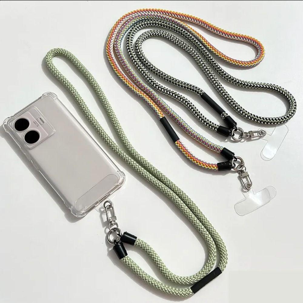 Weave Phone Lanyard Neck Rope with Patch Cell Phone Hanging Cord Phone Case Accessories