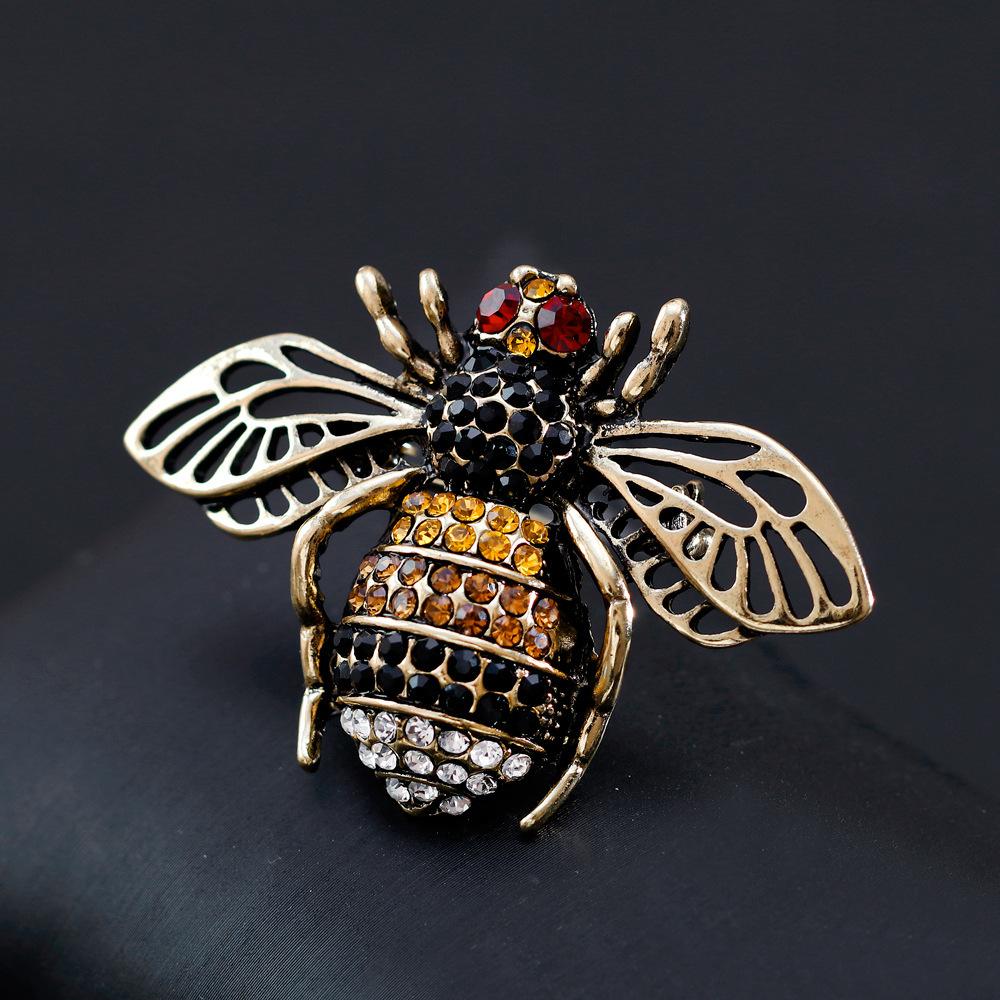 Brooch, Animal, Fashion Alloy Diamond Bee Brooch, Insect Collection Ladies Corsage