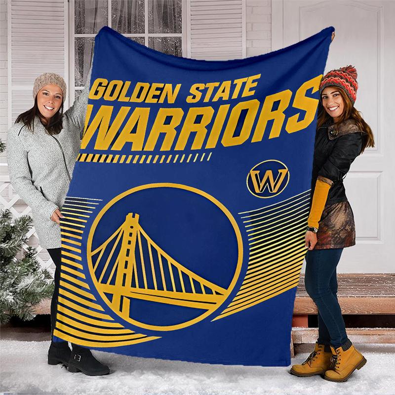 Golden State Warriors logo printed blanket—lightweight,soft,warm;versatile blanket all seasons—perfect as &air-conditioning throw,nap blanket