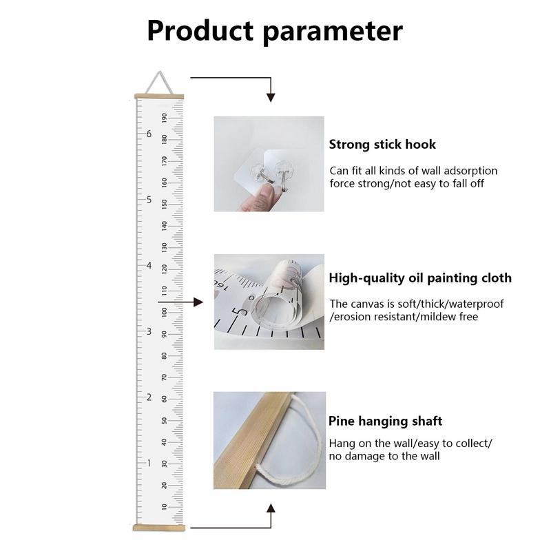 Детские настенные ростомеры с деревянной рамкой, ростомер, тканевый холст, съемная наклейка на стену для декора детской комнаты