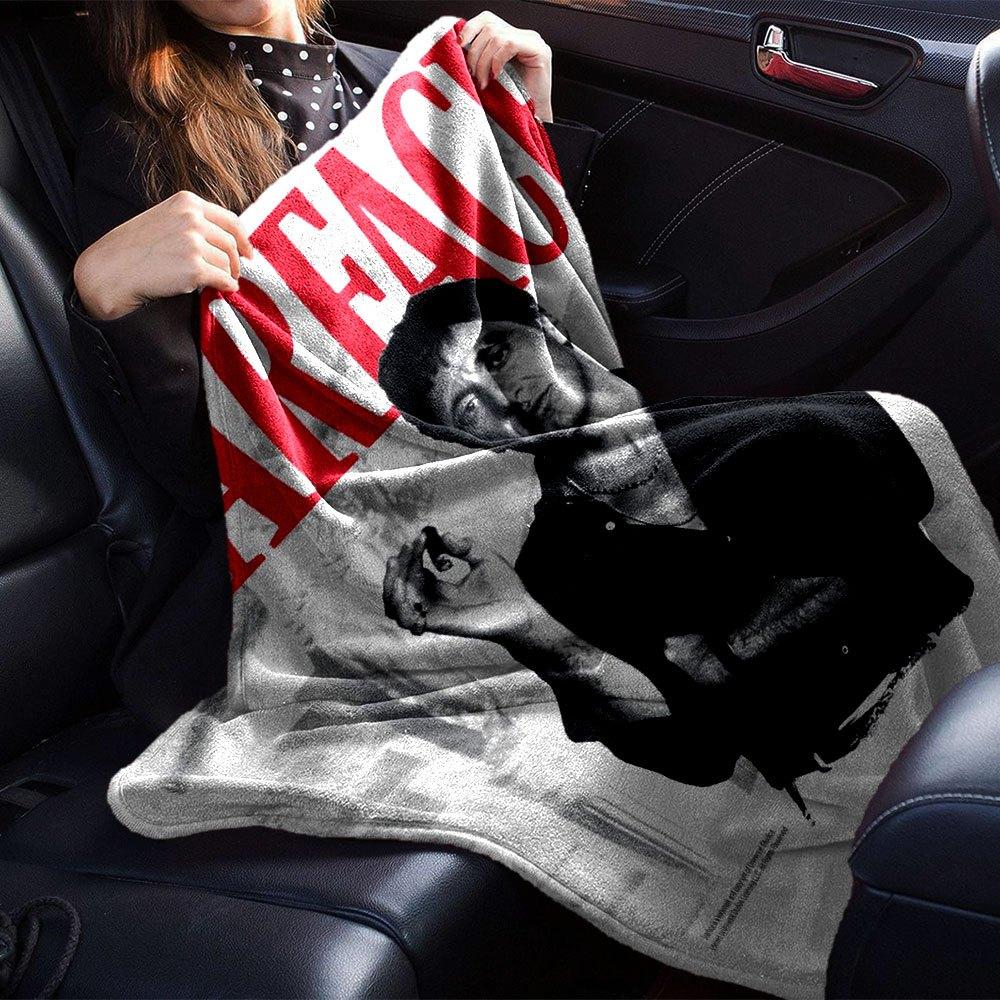 1pc Scarface-Inspired Flannel Blanket - Soft Cozy All-Season Throw for Bedroom, Sofa, Camping, Travel - Perfect Gift for Movie FansB86