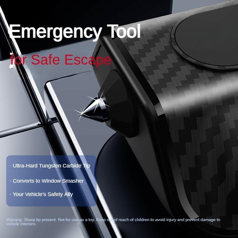 1 шт. Премиальная вращающаяся табличка с номером для парковки из углеродного волокна с аварийным стеклобоем - Скрытый дизайн для конфиденциальности